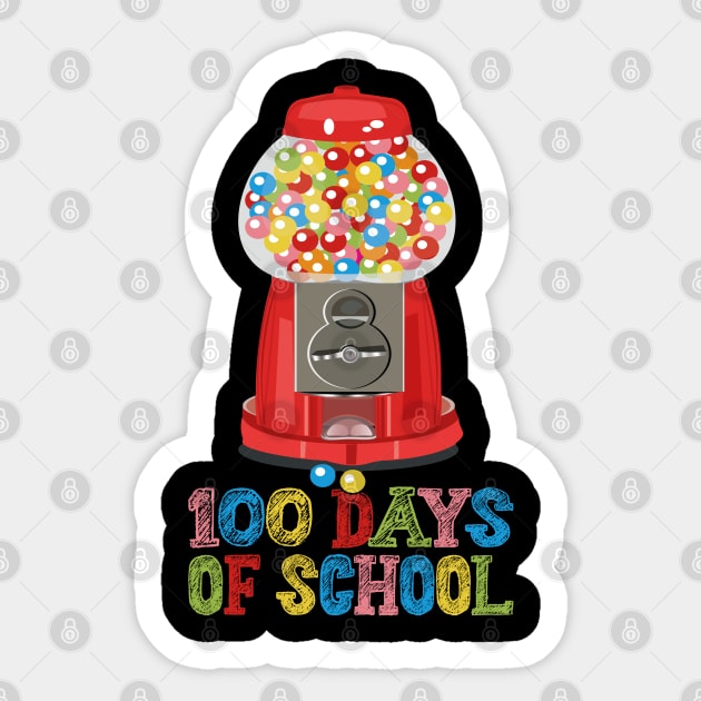 100 Days of School Gumball Machine for Kids or Teachers, Fun 100 Days of School Sticker by Estrytee